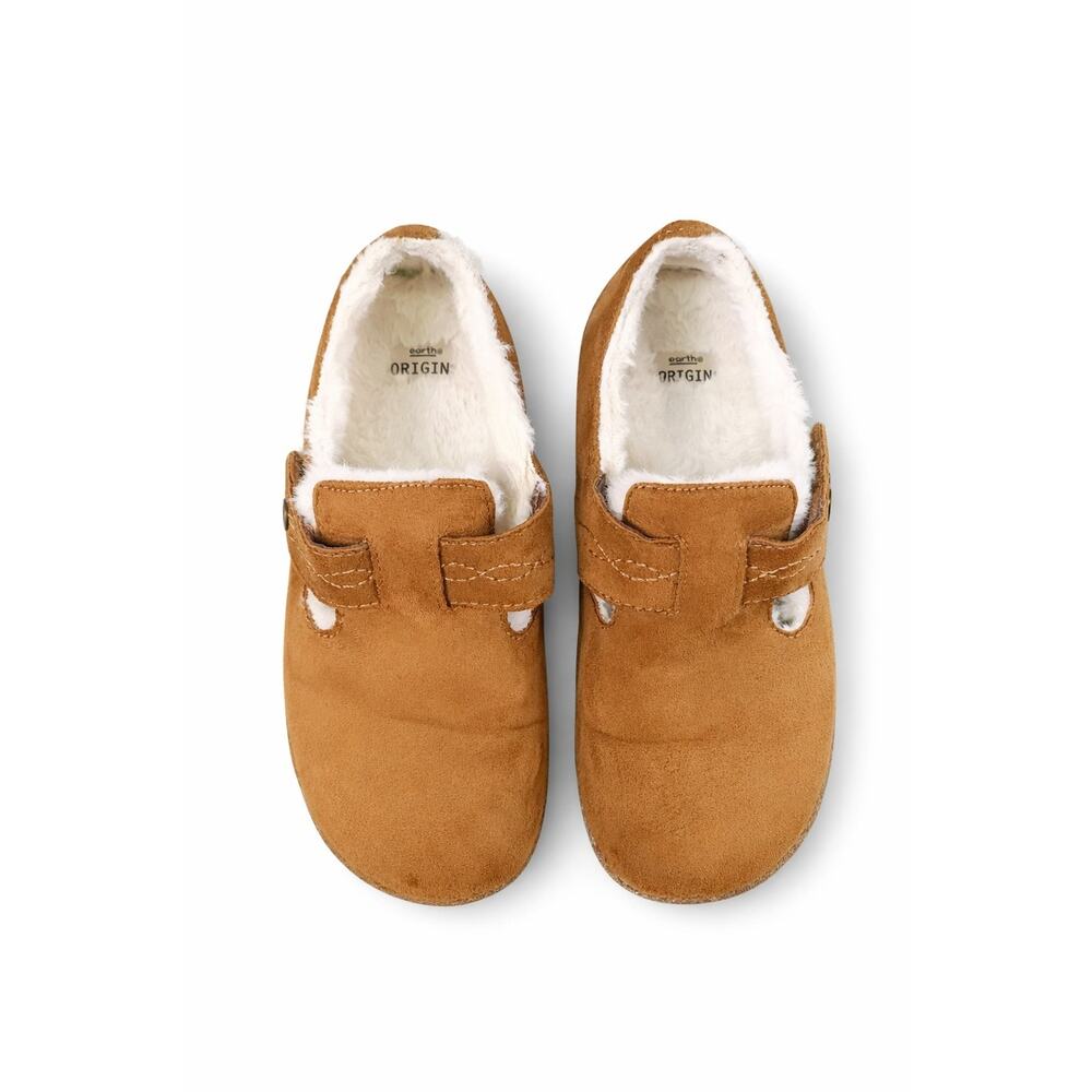 Earth Origins Jordie Women’s 7M Brown Suede Mary Jane Faux Fur Lined Comfort